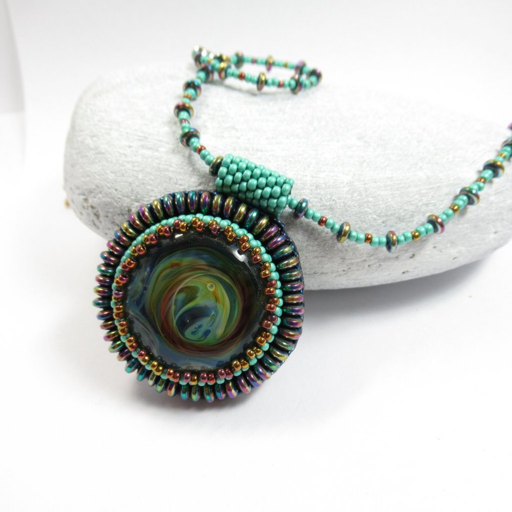 Boro Glass Pendant Necklace